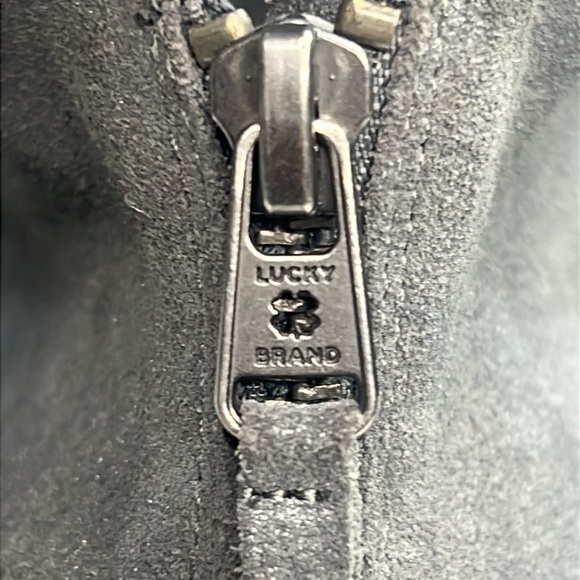 Lucky Brand - Grey Metallic Lahela Suede Booties Women's Size 7.5M - Picture 5 of 8